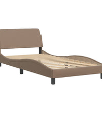 Bettgestell mit LED Cappuccino-Braun 100x200 cm Kunstleder