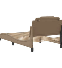 Bettgestell mit LED Cappuccino-Braun 100x200 cm Kunstleder