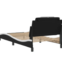 Bettgestell mit LED Schwarz und Weiß 100x200 cm Kunstleder