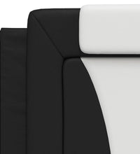 Bettgestell mit LED Schwarz und Weiß 100x200 cm Kunstleder