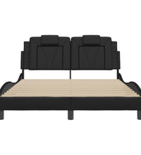 Bett mit LED-Beleuchtung ohne Matratze Schwarz 120x200 cm