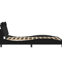 Bett mit LED-Beleuchtung ohne Matratze Schwarz 120x200 cm