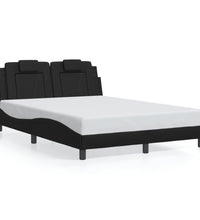 Bett mit LED-Beleuchtung ohne Matratze Schwarz 120x200 cm