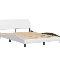 Bettgestell mit LED Weiß 120x200 cm Kunstleder