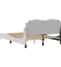 Bettgestell mit LED Weiß 120x200 cm Kunstleder