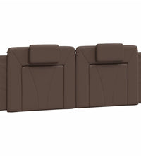 Bettgestell mit LED Braun 120x200 cm Kunstleder