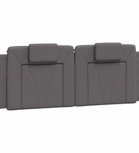 Bettgestell mit LED Grau 120x200 cm Kunstleder