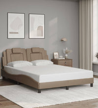 Bettgestell mit LED Cappuccino-Braun 120x200 cm Kunstleder