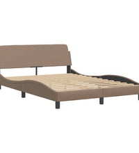 Bettgestell mit LED Cappuccino-Braun 120x200 cm Kunstleder