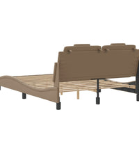 Bettgestell mit LED Cappuccino-Braun 120x200 cm Kunstleder
