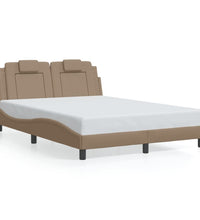 Bettgestell mit LED Cappuccino-Braun 120x200 cm Kunstleder