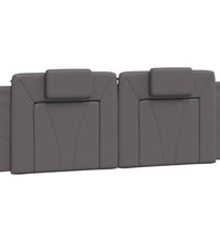 Bettgestell mit LED Grau 140x190 cm Kunstleder