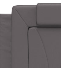 Bettgestell mit LED Grau 140x190 cm Kunstleder