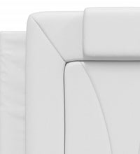 Bettgestell mit LED Weiß 140x200 cm Kunstleder