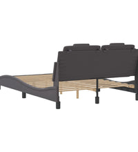 Bettgestell mit LED Grau 140x200 cm Kunstleder