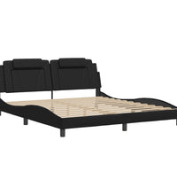 Bettgestell mit LED Schwarz 180x200 cm Kunstleder