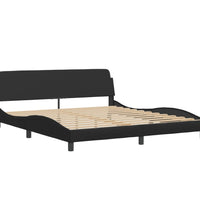 Bettgestell mit LED Schwarz 180x200 cm Kunstleder