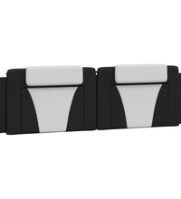 Bettgestell mit LED Schwarz und Weiß 180x200 cm Kunstleder