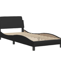 Bettgestell mit LED Schwarz 80x200 cm Kunstleder