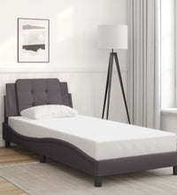 Bettgestell mit LED Grau 80x200 cm Kunstleder