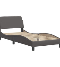 Bettgestell mit LED Grau 80x200 cm Kunstleder