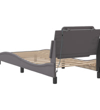 Bettgestell mit LED Grau 80x200 cm Kunstleder