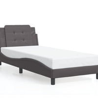 Bettgestell mit LED Grau 80x200 cm Kunstleder