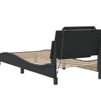 Bettgestell mit LED Schwarz 90x200 cm Kunstleder