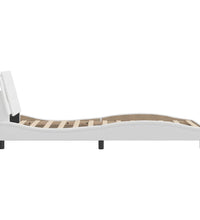 Bettgestell mit LED Weiß 90x200 cm Kunstleder