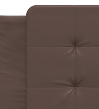 Bettgestell mit LED Braun 90x200 cm Kunstleder