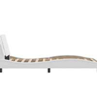 Bettgestell mit LED Weiß 100x200 cm Kunstleder