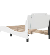 Bettgestell mit LED Weiß 100x200 cm Kunstleder