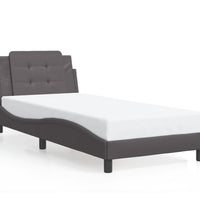 Bettgestell mit LED Grau 100x200 cm Kunstleder