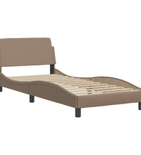 Bettgestell mit LED Cappuccino-Braun 100x200 cm Kunstleder