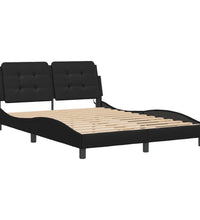 Bett mit LED-Beleuchtung ohne Matratze Schwarz 120x200 cm