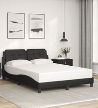 Bett mit LED-Beleuchtung ohne Matratze Schwarz 120x200 cm