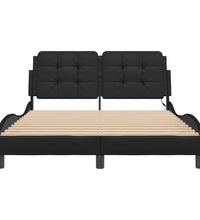 Bett mit LED-Beleuchtung ohne Matratze Schwarz 120x200 cm