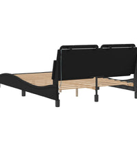 Bett mit LED-Beleuchtung ohne Matratze Schwarz 120x200 cm