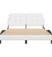 Bettgestell mit LED Weiß 120x200 cm Kunstleder