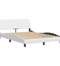 Bettgestell mit LED Weiß 120x200 cm Kunstleder