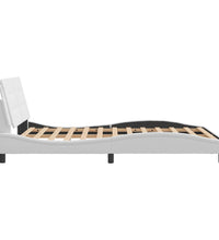 Bettgestell mit LED Weiß 120x200 cm Kunstleder