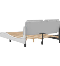 Bettgestell mit LED Weiß 120x200 cm Kunstleder