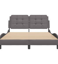 Bettgestell mit LED Grau 120x200 cm Kunstleder