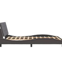 Bettgestell mit LED Grau 120x200 cm Kunstleder