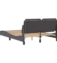 Bettgestell mit LED Grau 120x200 cm Kunstleder