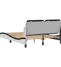 Bettgestell mit LED Weiß und Schwarz 120x200 cm Kunstleder