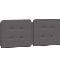 Bettgestell mit LED Grau 140x190 cm Kunstleder