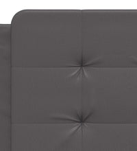 Bettgestell mit LED Grau 140x190 cm Kunstleder