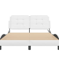 Bettgestell mit LED Weiß 140x200 cm Kunstleder