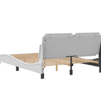 Bettgestell mit LED Weiß 140x200 cm Kunstleder